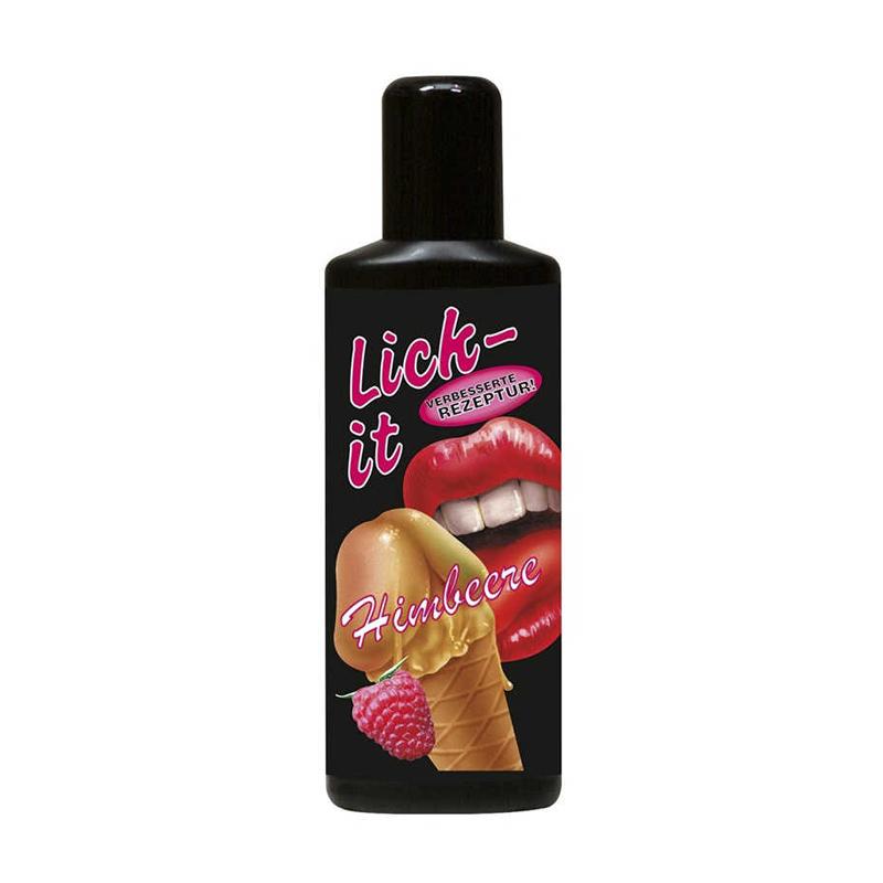 Съедобная смазка + массаж 3 в 1 Lick It Малина - 100 мл.
